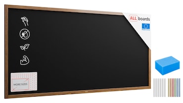 ALLboards Lavagna nera da gesso in cornice di legno 200×100 cm