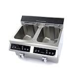 thumbnail of Gastro Fritteuse - 2 x 8 l - 2 Körbe - mit Ablasshahn - Induktion