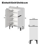 thumbnail of Schuhschrank 60x35x95 cm Weiß+Schwarz mit Doppeltüren verstellbaren Einlegeböden und erhöhtem Untergestell platzsparend für Flur
