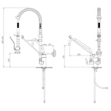 thumbnail of BE-GASTRO I Ducha de cocina profesional "Premium" con mando giratorio y palanca, incluye grifo, mezclador y cabezal de ducha