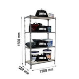 thumbnail of PROREGAL Schwerlastregal MID MULI | HxBxT 150x120x50cm | 4 Fachböden | Fachlast 200kg | Grau | Lagerregal Kellerregal Werkstattregal Fachbodenregal