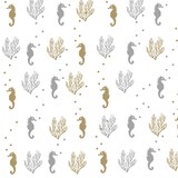 thumbnail of Serviette "Hypolite" (Seepferdchen) aus Linclass® Airlaid 40 x 40 cm, 12 Stück