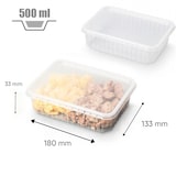 thumbnail of Barquette 500 cc en plastique PP micro-ondable avec couvercle séparé par 300