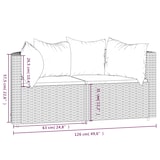 thumbnail of vidaXL Garten-Ecksofas mit Kissen 2 Stk. Braun Poly Rattan