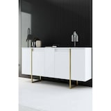 thumbnail of Dmora Credenza Dgarzitt, Buffet da soggiorno, Madia da salotto, Dispensa da cucina, 160x35h80 cm, Bianco e Oro