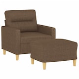 thumbnail of vidaXL Sessel mit Hocker Braun 60 cm Stoff