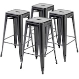 thumbnail of Lot 4 tabourets de bar en métal noir mat