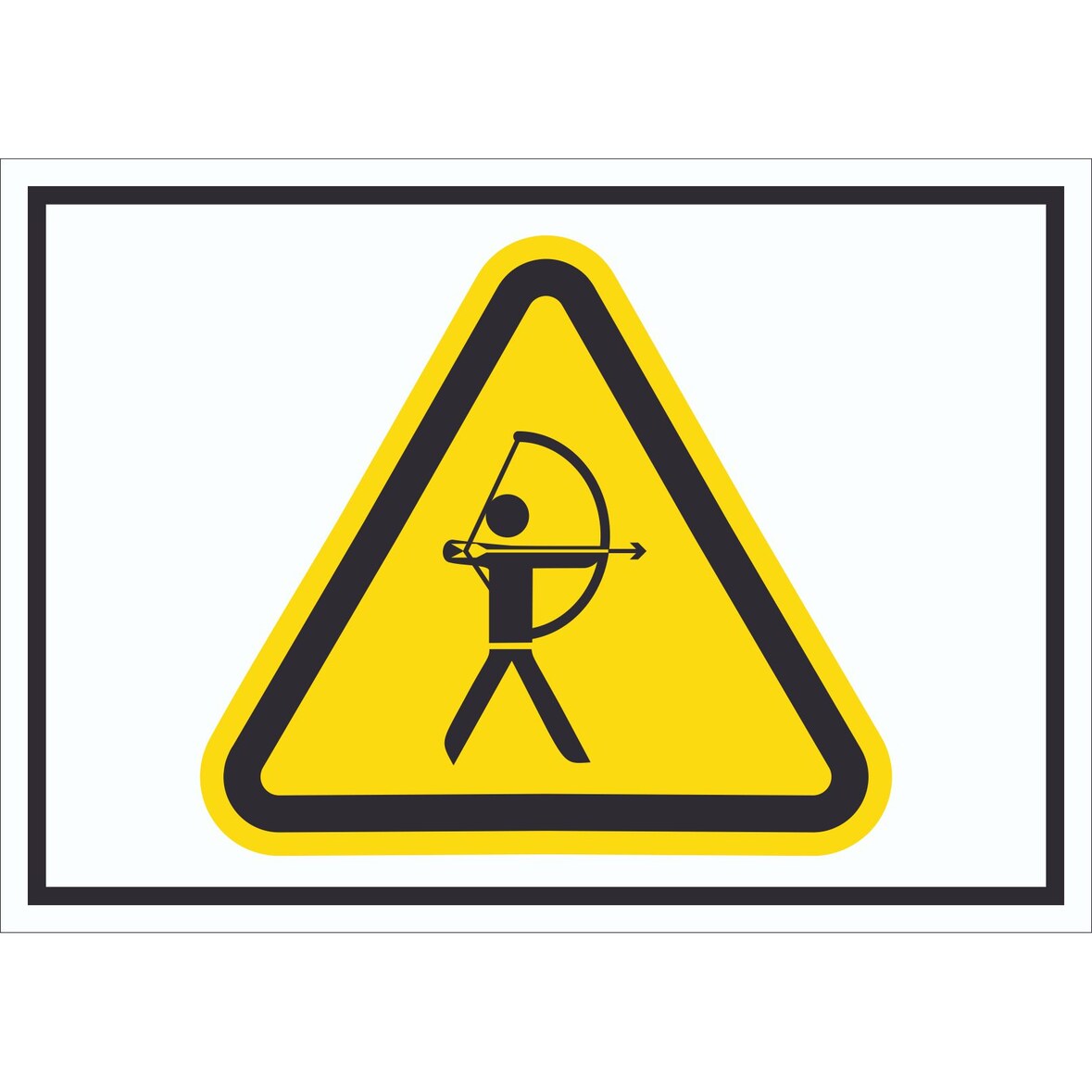 Vorsicht Bogenschießen Schild Symbol A2 (420x594mm)