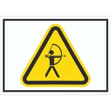 thumbnail of Vorsicht Bogenschießen Schild Symbol A2 (420x594mm)