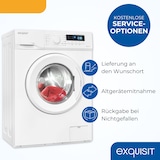 thumbnail of Exquisit Waschmaschine 7kg, Energieeffizienzklasse A, max. 1400 U/Min, Kurzprogramm, Mixprogramm, Startzeitvorwahl (3-24 Std.), WA57014-020A weiss