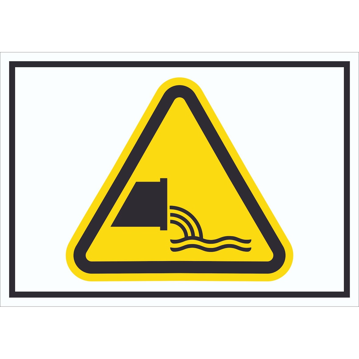Schild Warnung Abwassereinleitung Symbol A2 Rückseite selbstklebend