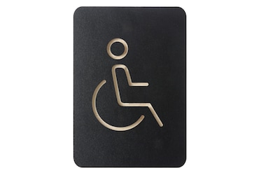 Plaque signalétique Europel toilette handicapé, noir, 421037