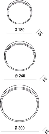 thumbnail of Olly LED-Deckenleuchte aus Metall und Polycarbonat, warmweißes Licht 3000K, 30W, IP54, weißes minimalistisches rundes Design, Code 3315-65-102
