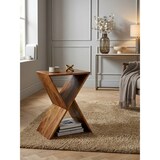 thumbnail of Extravaganter Beistelltisch aus Sheeshamholz, X-förmige Konstruktion, 2 Ablagen. 43x30x60 cm | Kadima Design