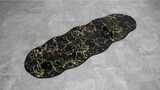 thumbnail of Badematte mit Marmormotiv mit wellige Umrandung Schwarz/Gold