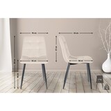 thumbnail of DELUKE® Esszimmerstuhl VOUL - Creme, Samt Gesteppter Polsterstuhl Küchenstuhl mit Bodenschonern Esszimmerstühle Stuhl Küche