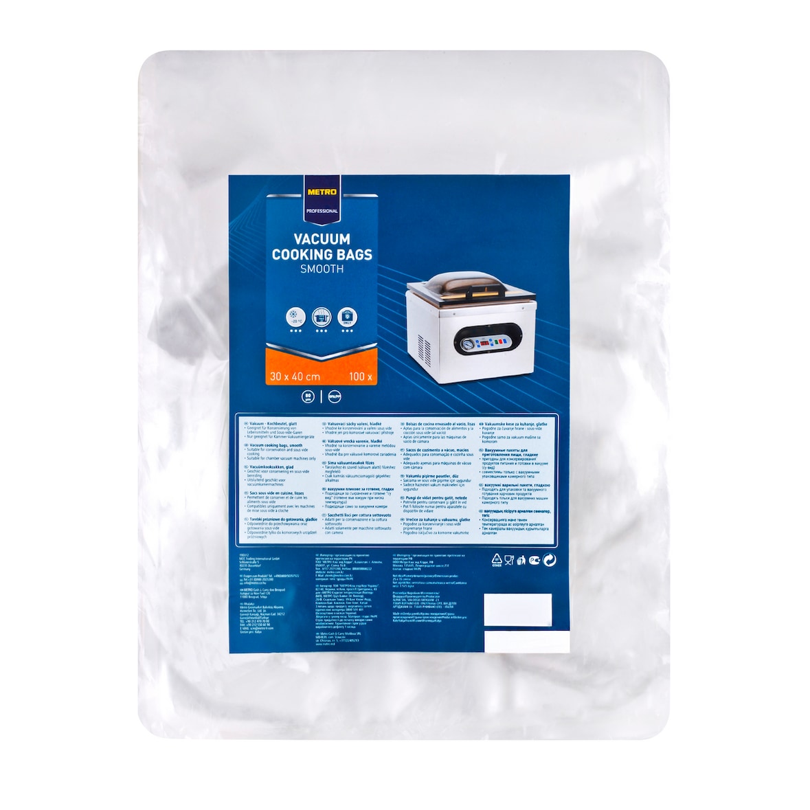METRO Professional Vakuumbeutel, 30 x 40 cm, 80 µm, glatt, 100 Stück