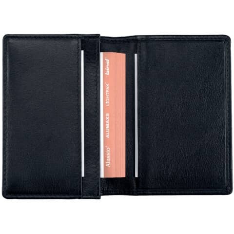 Visitenkartenetui 11x7 cm schwarz Nappaleder für 30 Karten