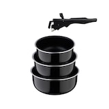 thumbnail of BERGNER Click&Cook - Set 3 pentole Ø16Ø18Ø20cm Alluminio pressato Nero con manico rimovibile