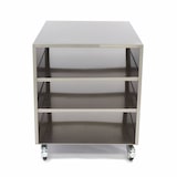 thumbnail of Maxima Table de machine en acier inoxydable - 60 x 80 cm - capacité de charge de 120 kg - sur roues