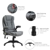 thumbnail of Massagesessel Bürostuhl ergonomisch 120x68x72 cm Dunkelgrau mit Massage und Heizfunktion, höhenverstellbar, 130 Grad Neigung, 360 Grad drehbar