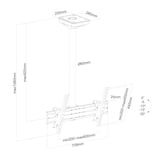 thumbnail of KIMEX - Suporte de teto basculante para 1 ecrã de TV 43''-55'' - Altura 100 cm