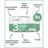thumbnail of Toilettenpapier, 3-lagig, 72 Rollen x 250 Blatt, 100% Recycling, superweiches Klopapier, Großpackung für Gewerbe, Verpackung aus 60% PCR-Anteil