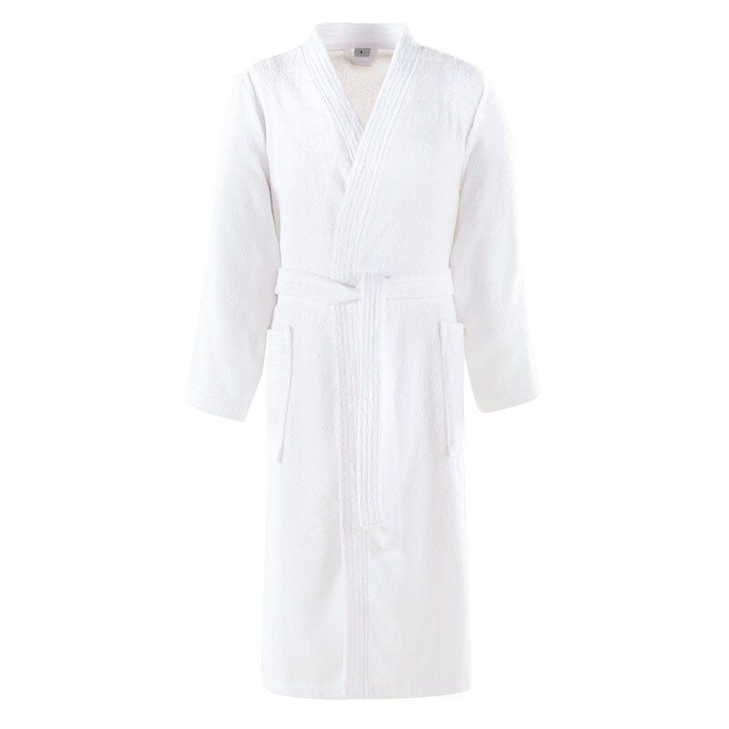Bademantel mit Gürtel Weiss Größe XL Walkfrottier Kimonoform unisex