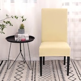thumbnail of Intirilife 4x Elastische Stuhlhusse Stuhlüberzug in CREME mit 38 - 45 cm Sitzfläche und 45 - 65 cm Lehnenhöhe