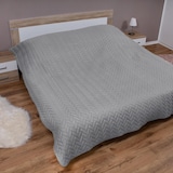 thumbnail of Tagesdecke ( Grau ) 220x240 cm mit wattierter Zwischenlage, Bettüberwurf - Überwurfdecke, Sommerdecke gesteppt - Steppdecke, Wendedecke