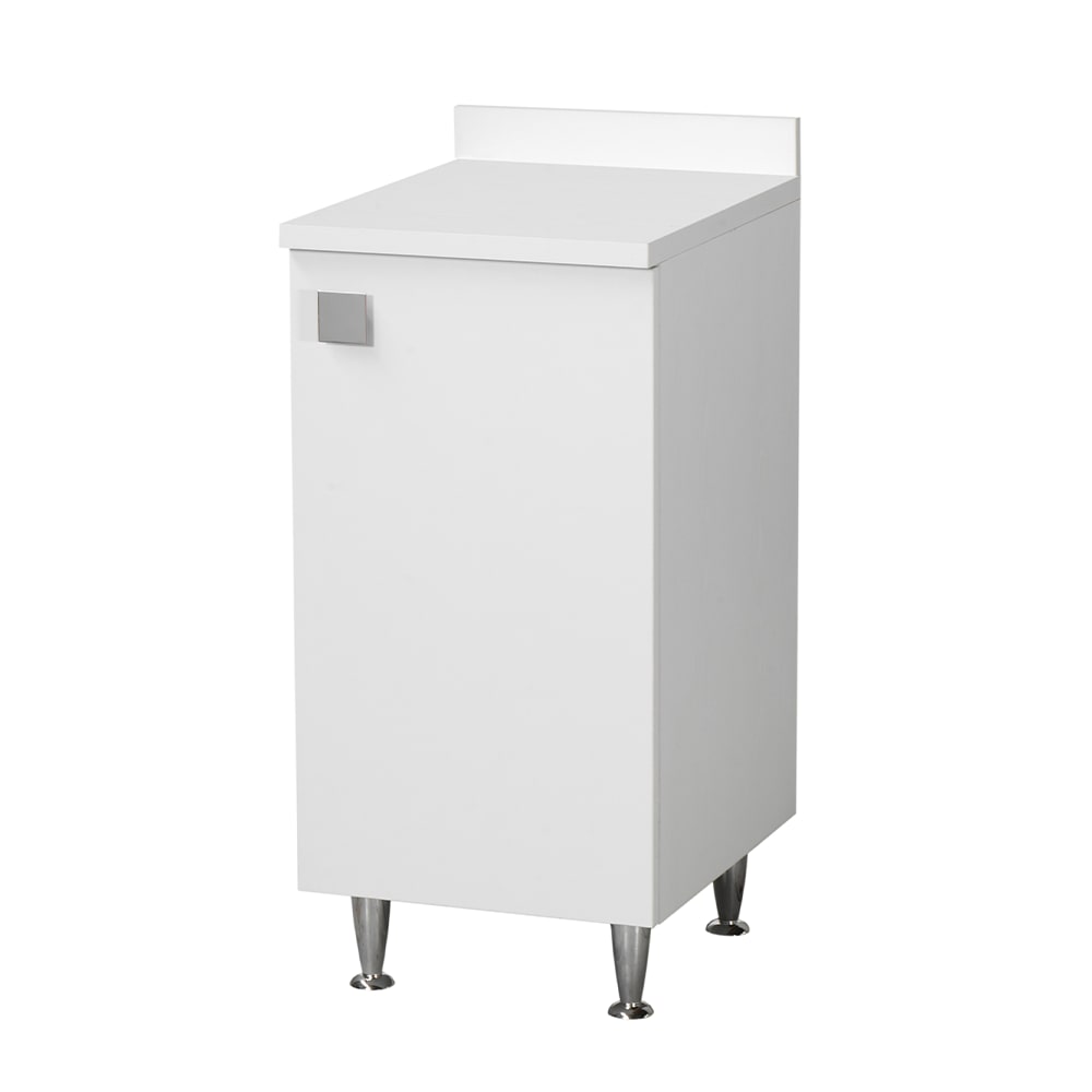 Weißer Schrank mit Aufsatz, Metallfüßen und verstellbarem Fach, vormontiert für Bad, Waschküche, Küche und Flur.