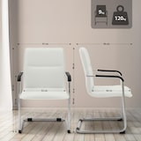 thumbnail of Set di 2 sedie cantilever Seattle in similpelle bianco