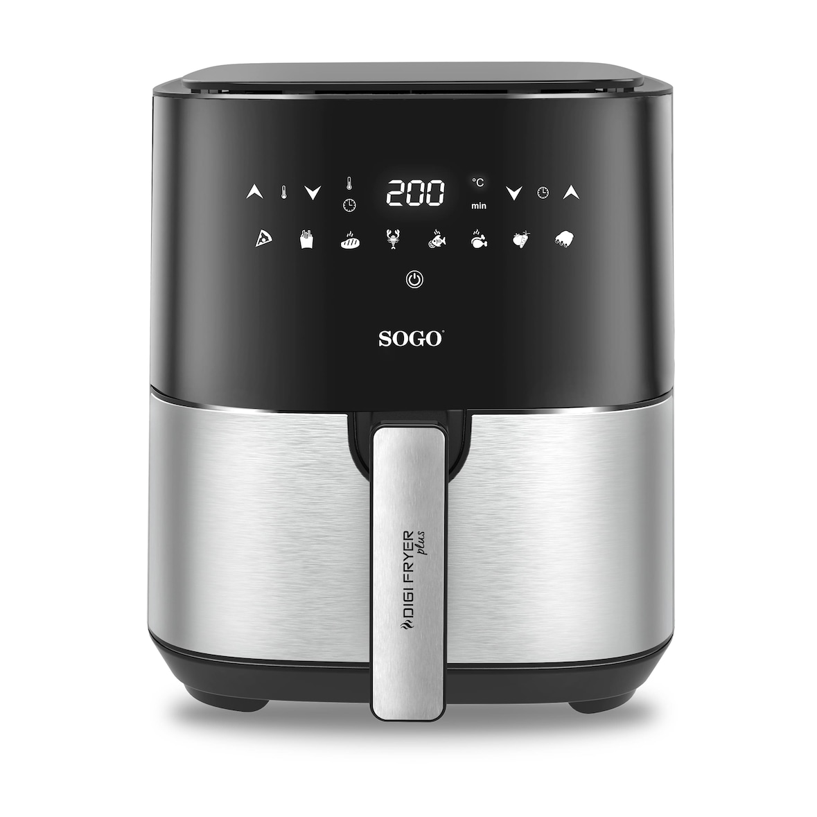 Freidora Sin Aceite Sogo 5 L -Acero Inox  Digifyer Plus -1450W