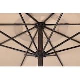 thumbnail of Tarrington House Sombrilla redonda con volante Merida, aluminio, Ø 2.9 x 2.5 m, repelente al agua, beige/gris