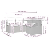 thumbnail of vidaXL 5-teiliges Garten-Sofa-Set mit Kissen in Braun aus Poly Rattan