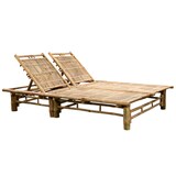 thumbnail of Helloshop26 - Transat chaise longue bain de soleil lit de jardin terrasse meuble d'extérieur pour 2 personnes avec coussins bambou 02_0012899