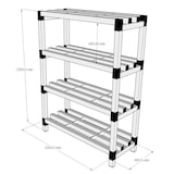 thumbnail of Estantería estándar modular de resina 1000 x 400 x 1500 mm. (h) 4 estantes BLANCO