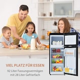 thumbnail of Retro-Kühlschrank 92L Gesamtvolumen 28L Gefrierfach Schwarz 105x41x45 cm 7 Temperaturstufen 45dB energieeffizient
