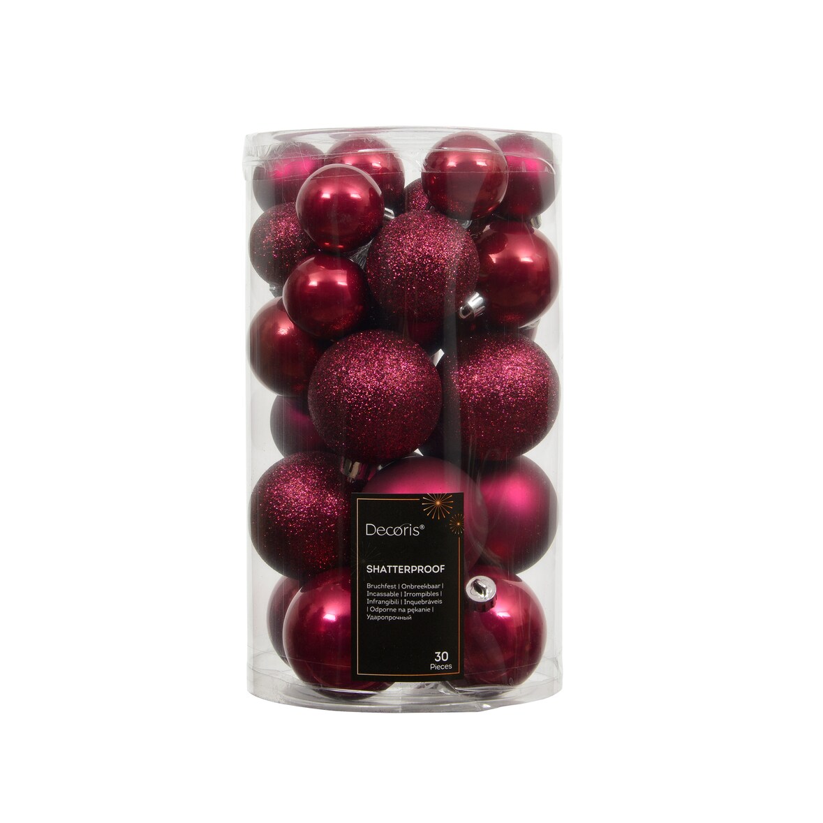 30 Weihnachtskugeln Kunststoff 4-6cm klassisch & bruchsicher Christbaumkugeln Weihnachtsbaumkugeln Christbaumschmuck Weihnachtsschmuck Festlich Rosa