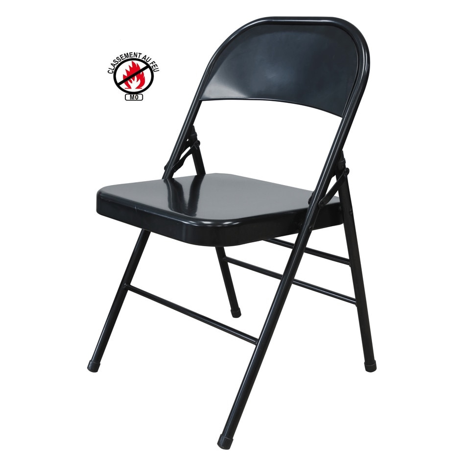 Chaise pliante metal Noir 45 x 45.5 x 80cm Furnitrade