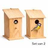 thumbnail of Set van 2 Vogelhuisjes Hout – Nestkast voor Mezen – Met Ophangsysteem – 12 x 12,5 x 22,5 cm