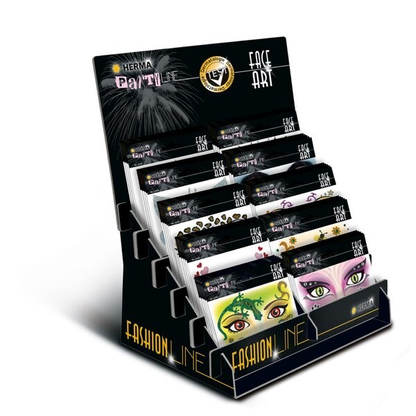 Display Face Art Sticker Sortiment 315 x 190 x 345 mm, bunt