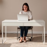thumbnail of Scrivania Ufficio Home Office Studio Design Moderno Tavolo Lavoro Computer Cassetti Arredo Casa Professionale Ampia Superficie 138 x 50 x 75 Cm Bianco