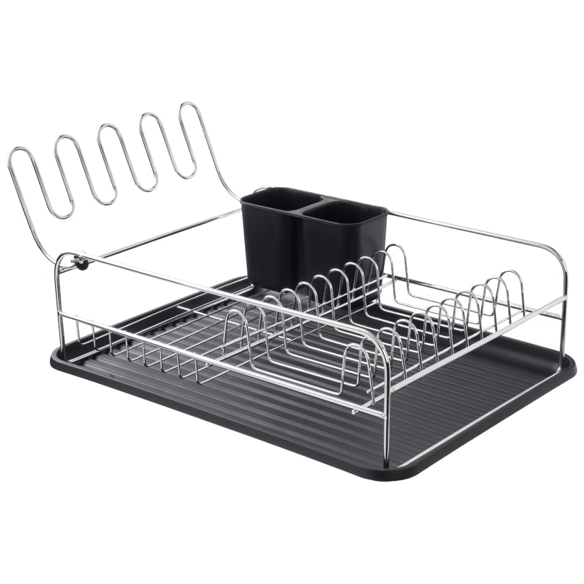 Eva égouttoir chromé + plateau PP 49 x 31,6 x 21,2 cm