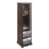 thumbnail of Badkamer ladekast HWC-H20, badkamermeubel badkamerplank, 120x27x29cm massief hout ~ shabby bruin