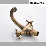 thumbnail of KLARWERK® EVA | Vintage Rubinetto Bagno Oro Ottone | Retro Acciaio Inox Rubinetto per Lavabo | Hotel Gastro Miscelatore 2 Attacchi Premium Gastro