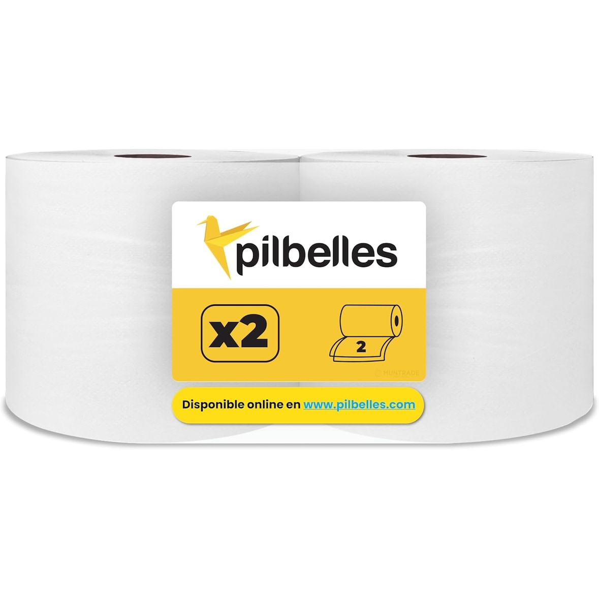 PILBELLES Confezione da 2 bobine di Carta Industriale di Cellulosa Goffrata