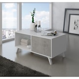 thumbnail of Mesa de centro com portas, sala de estar, modelo WIND, cor branco e Cinza, mede 92x50x45cm. _ MESAWINDBLCEM