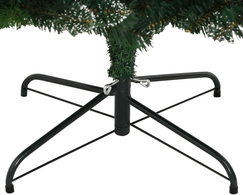 Ein schwarzer Ständer für einen Weihnachtsbaum.