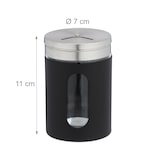 thumbnail of Relaxdays Gewürzstreuer, 6er Set, 3 Streugrößen, Gewürze & Kräuter, XL Gewürzgläser, 290 ml, Glas & Edelstahl, schwarz